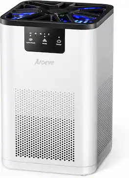 Aroeve - Air Purifiers for Bedroom,Smell 20dB Air Cleaner For Bedroom Office , MK06- (Available for California) - White