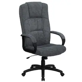Emma + Oliver - High Back Fabric Executive Swivel Office Chair with Arms - Gray