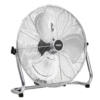 Front. Winado - MFL-500 20" 3-Speed High Velocity Heavy Duty Metal Floor Fan with handle, 4860 CFM,90°~180°-Degree Tilt, Powerful Airflo - Silver.