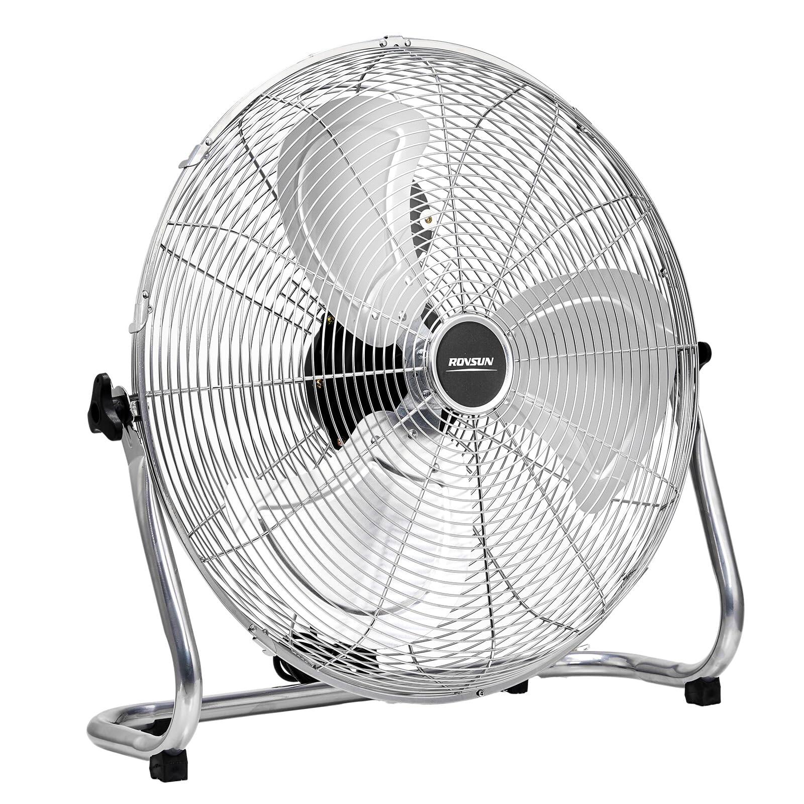 Front. Winado - MFL-500 20" 3-Speed High Velocity Heavy Duty Metal Floor Fan with handle, 4860 CFM,90°~180°-Degree Tilt, Powerful Airflo - Silver.