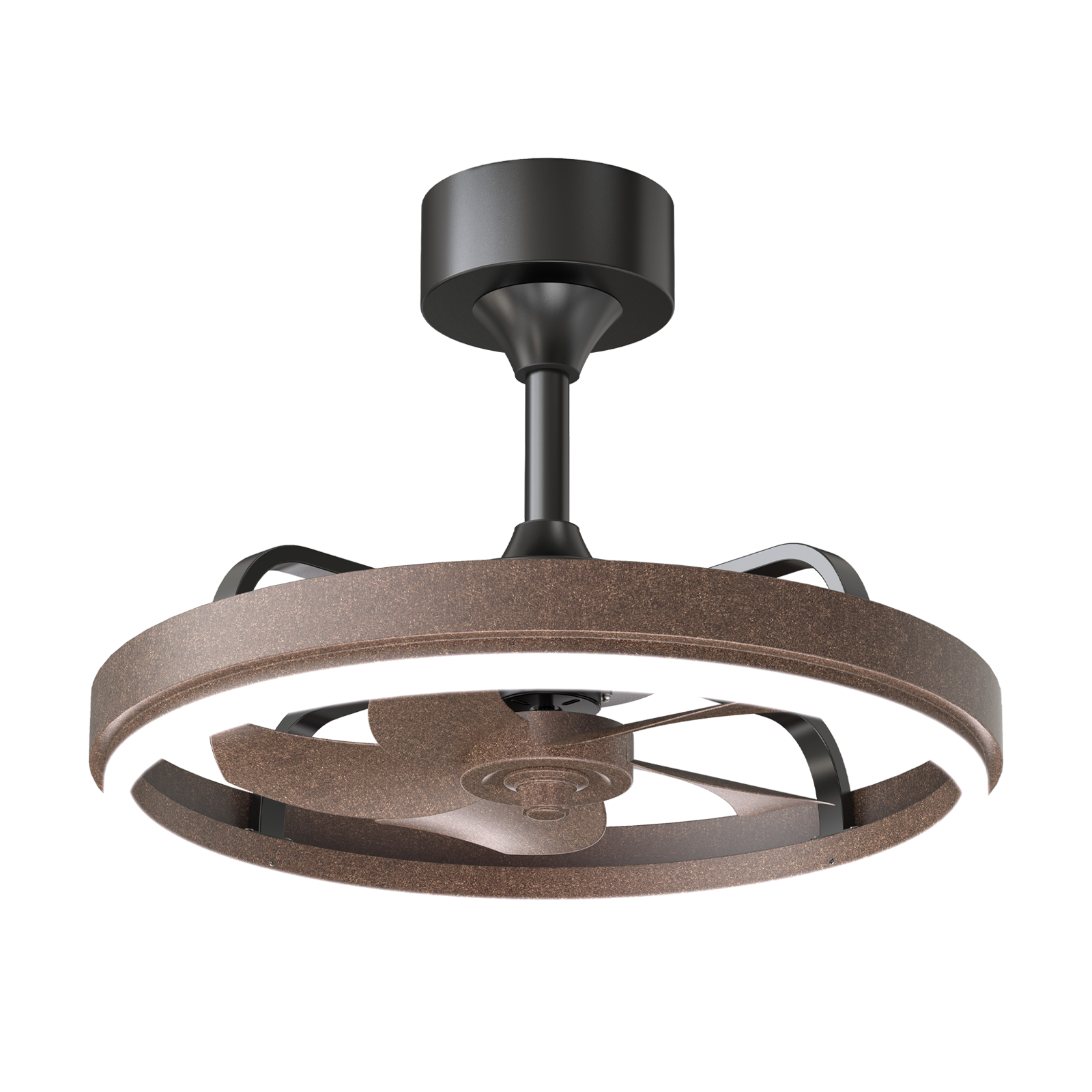 Alt View 5. Loheer - Loheer Ceiling Fan with Lights, Rustic Brown Smart Ceiling Fan, Remote and App Control, Quiet DC Motor, Dimmable LED.