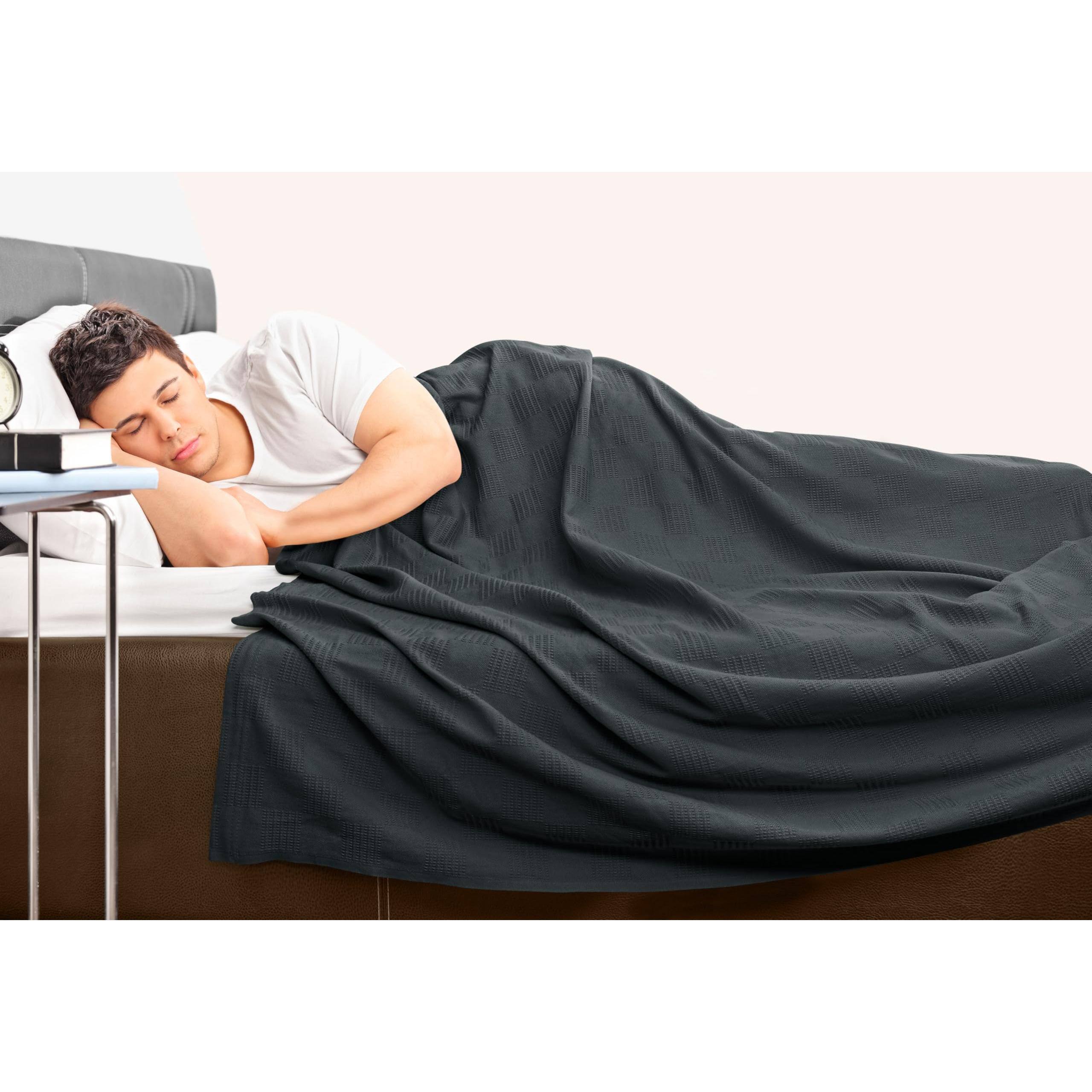 Alt View 8. Paradigms Interiors - Smoke Cotton Blanket queen Size - 350gsm Lightweight Soft And Breathable Thermal For All Seasons Dobby Weav... - Burgundy-Queen.