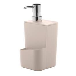 OU - 22oz Soap Dispenser with Sponge Holder, Kitchen Soap Pump, Sink Sponge Holder with Drainage - Beige
