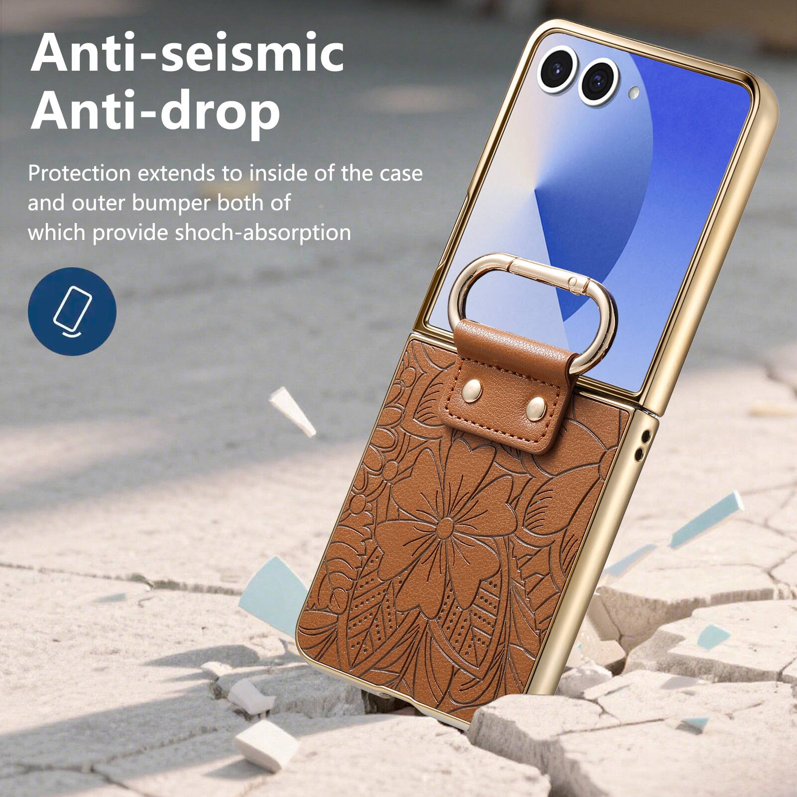 Anti-seismic Anti-drop

Protection extends to inside of the case and outer bumper both of which provide shock-absorption