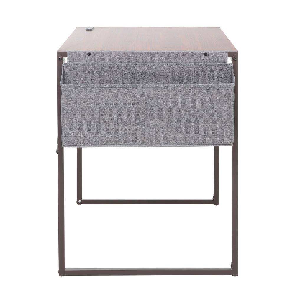 Alt View 1. JJS - Simple Style Writing Desk For Small Spaces - Brown.