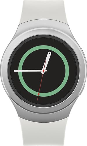  Samsung - Geek Squad Certified Refurbished Gear S2 Smartwatch 42mm Stainless Steel - White Elastomer