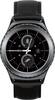 Samsung - Geek Squad Certified Refurbished Gear S2 Classic Smartwatch 40mm Stainless Steel - Black Leather-Front_Standard