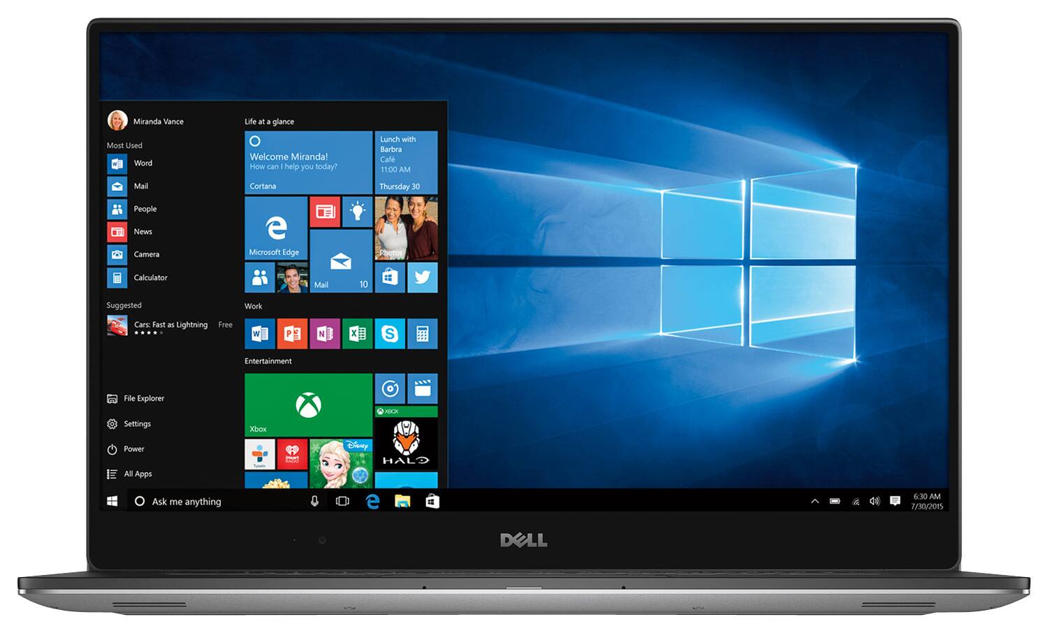 Front. Dell - XPS 15.6" 4K Ultra HD Touch-Screen Laptop - Intel Core i7 - 16GB Memory - 512GB Solid State Drive.