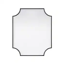 Elegant Kitchen and Bath - Notched Metal Mirror 30x36 inch - Black