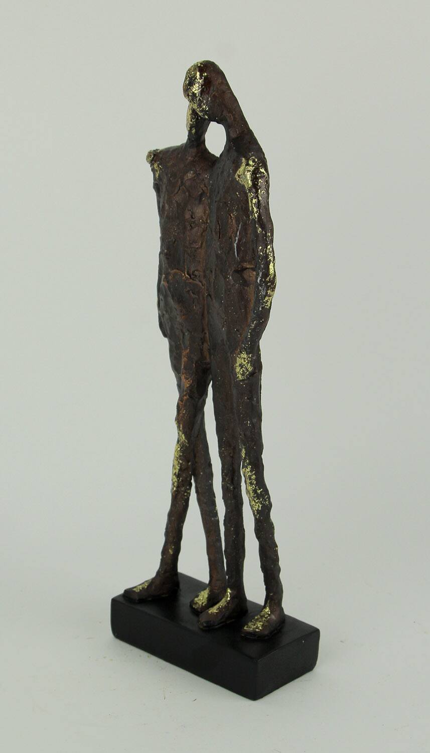 Alt View 1. Zeckos - Textured Brown and Metallic Gold Friends Abstract Statue - Brown.