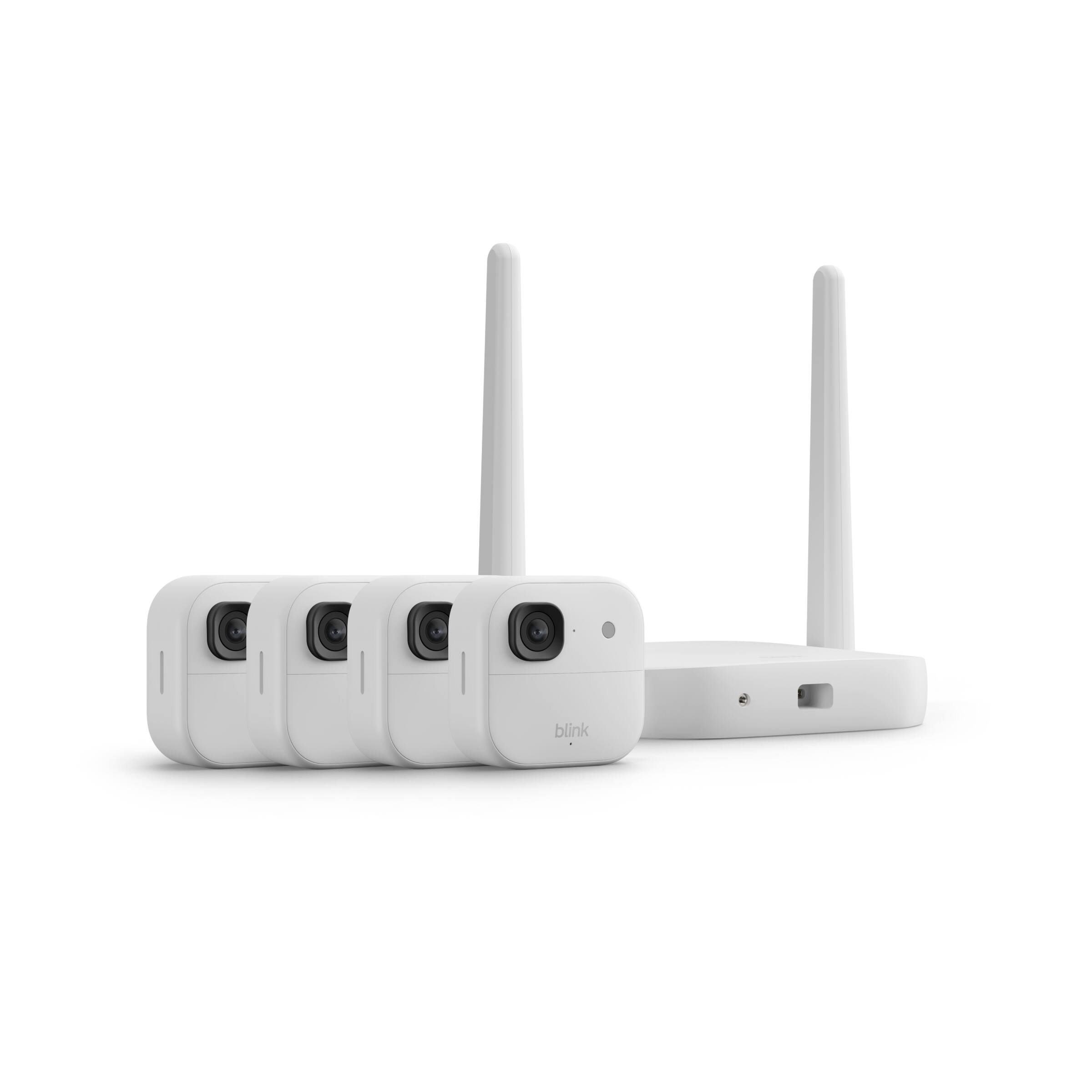 Front. Blink - Blink Outdoor 2K XR+ (newest model), extended range, Night Vision, two-way audio, 4 camera system - White.
