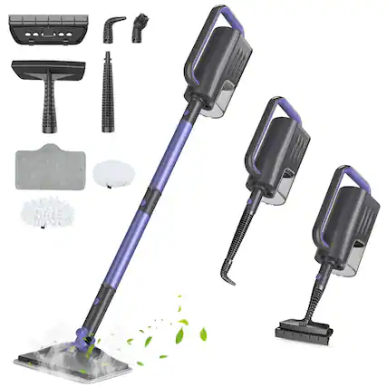 Front. Teendow - Steam Mop with Upgraded Aluminum Pole, Fast-Heating Powerful Steam Cleaner for Hardwood, Tile & Sealed Floors - Purple.