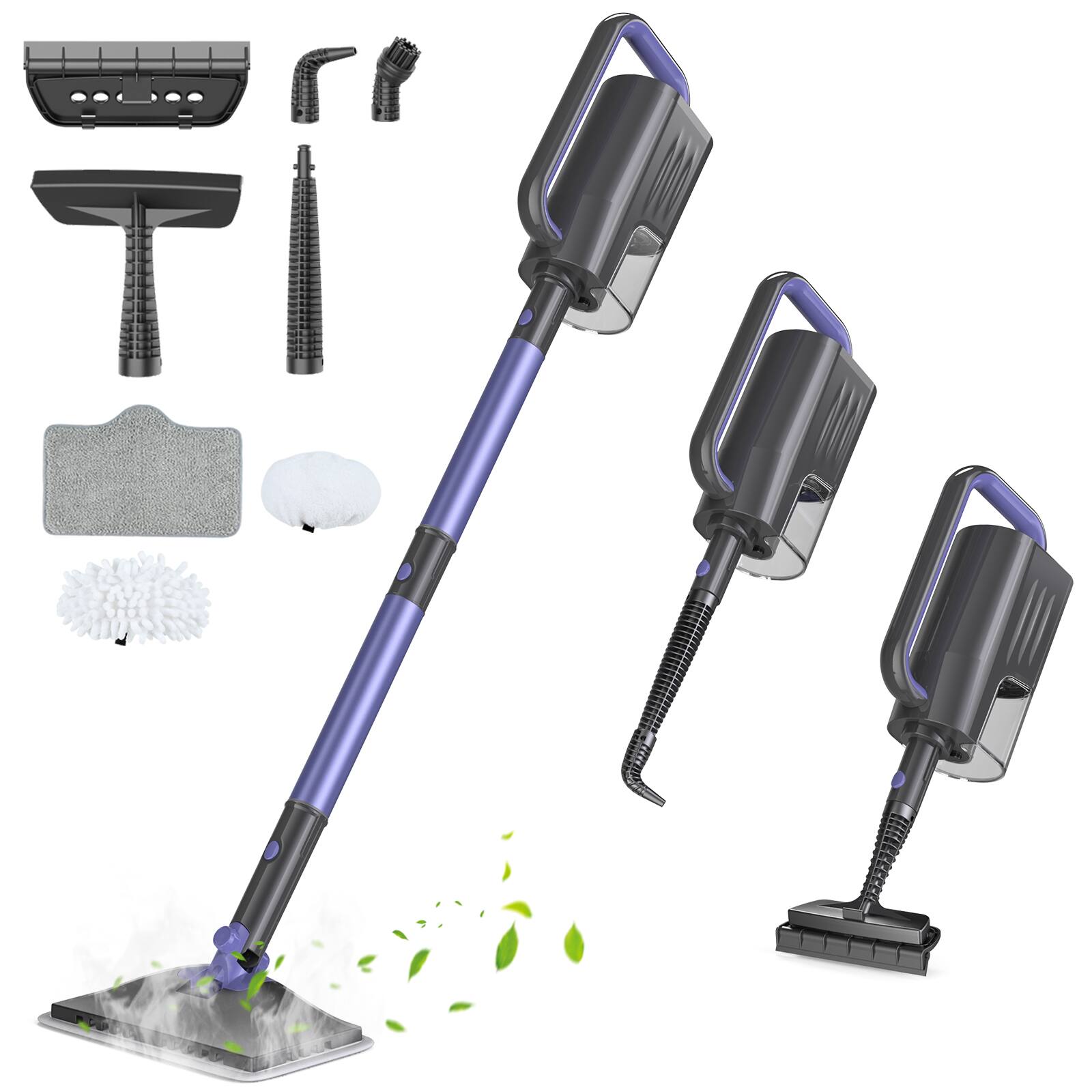 Front. Teendow - Steam Mop with Upgraded Aluminum Pole, Fast-Heating Powerful Steam Cleaner for Hardwood, Tile & Sealed Floors - Purple.