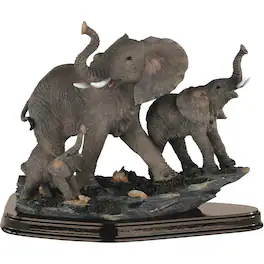 FC Design - 7"H Elephant Family Playing Together Figurine Statue Desk Tabletop Home Decor Gift - Multi-Color