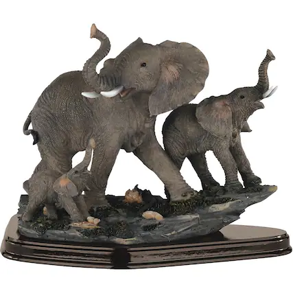 Front. FC Design - FC Design 7"H Elephant Family Playing Together Figurine Statue Desk Tabletop Home Decor Gift - Multi-Color.