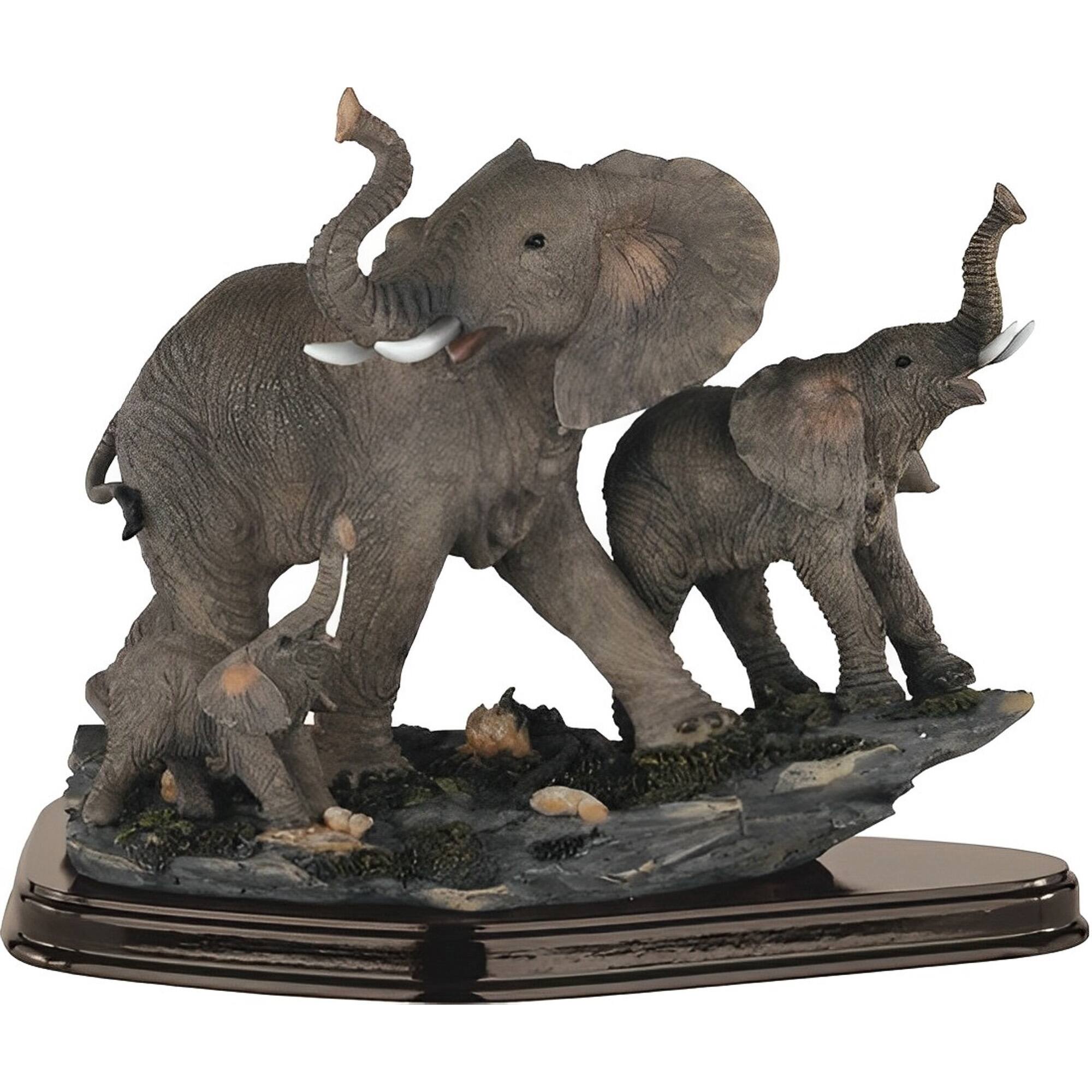 Front. FC Design - FC Design 7"H Elephant Family Playing Together Figurine Statue Desk Tabletop Home Decor Gift - Multi-Color.