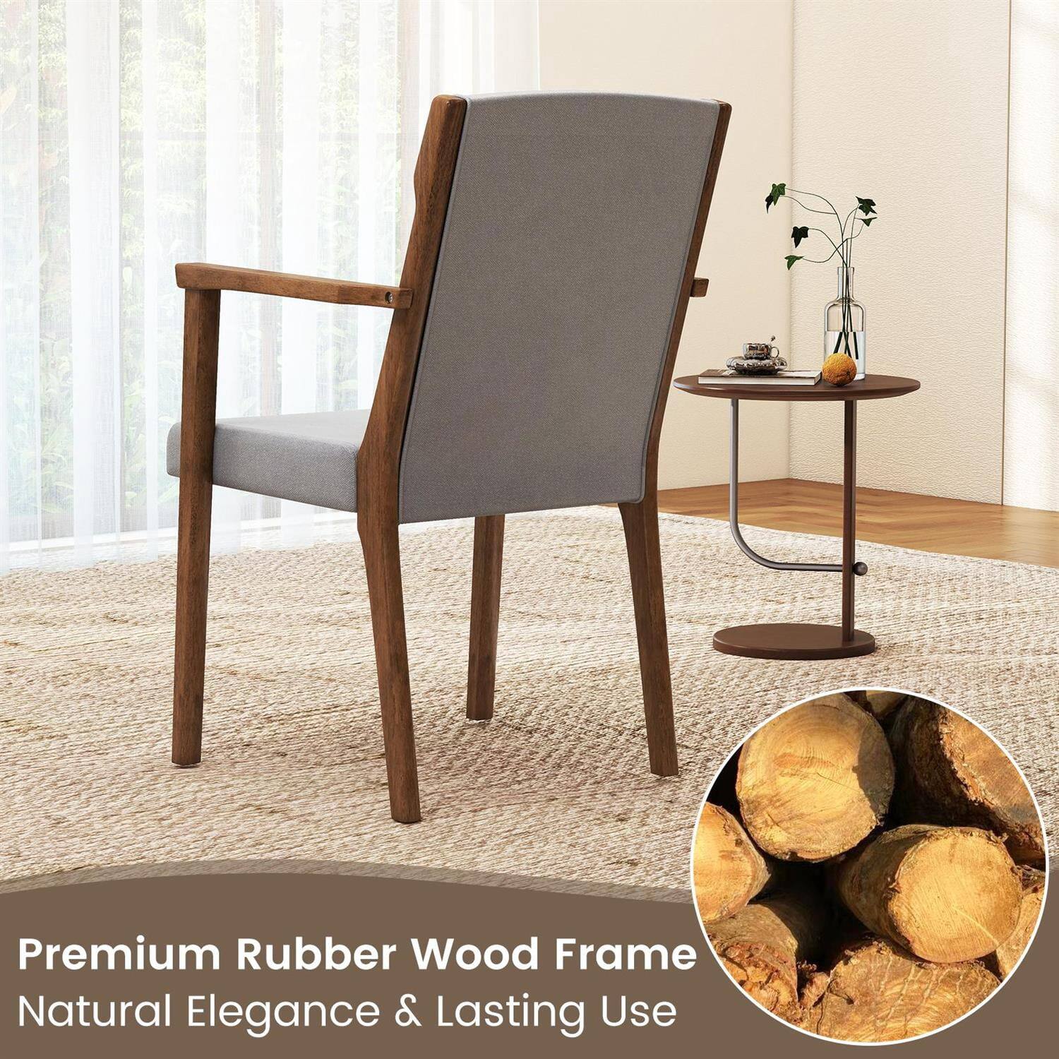 Premium Rubber Wood Frame  
Natural Elegance & Lasting Use