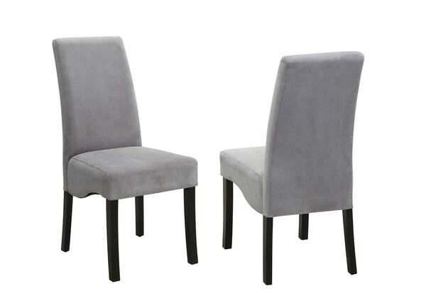 Front. Manhattan Lane - Comfy Wooden Dining Chair, Gray And Black, Set of 2 - Gray And Black.