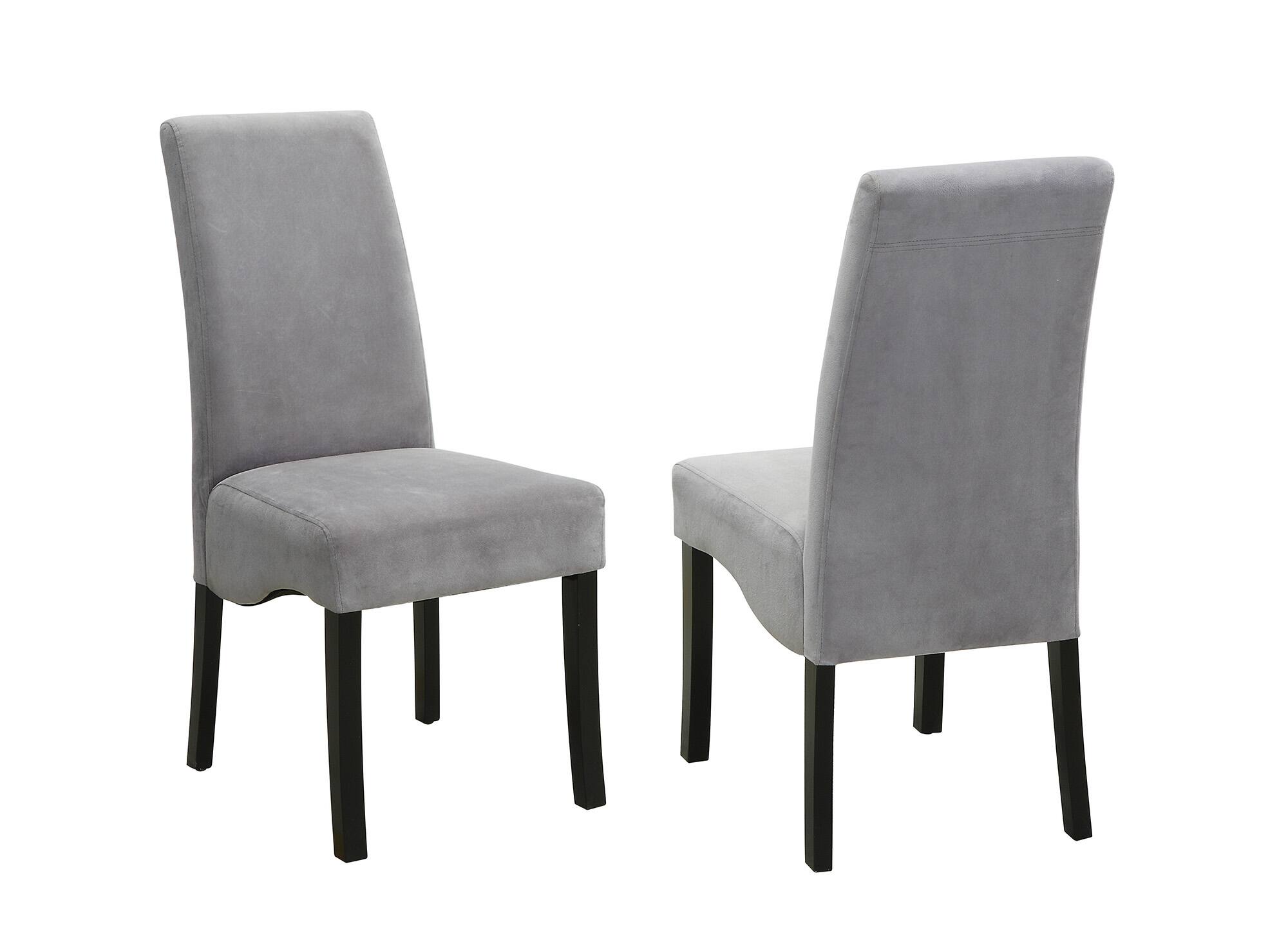 Front. Manhattan Lane - Comfy Wooden Dining Chair, Gray And Black, Set of 2 - Gray And Black.