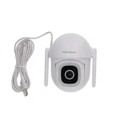 Front. RadioShack - RadioShack Outdoor Security Camera 3MP 1296P WiFi Pan/Tilt Smart Camera – 6301916.