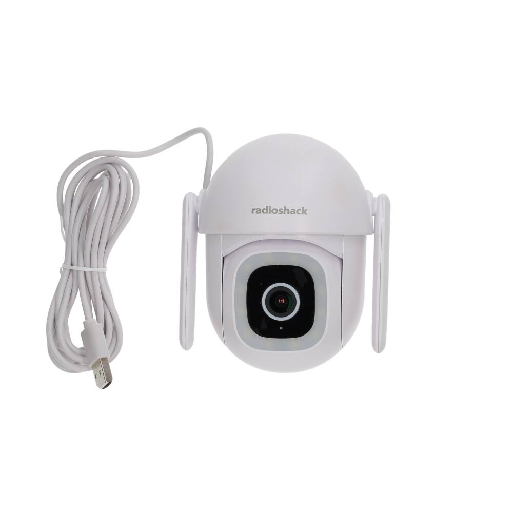 Front. RadioShack - RadioShack Outdoor Security Camera 3MP 1296P WiFi Pan/Tilt Smart Camera – 6301916.