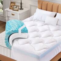 Vipbear - 3" Full Size Memory Foam Egg Crate Firm Cooling Gel Memory Foam&Soft Pillow Top Mattress, Fits 8-21 Inches Deep - White