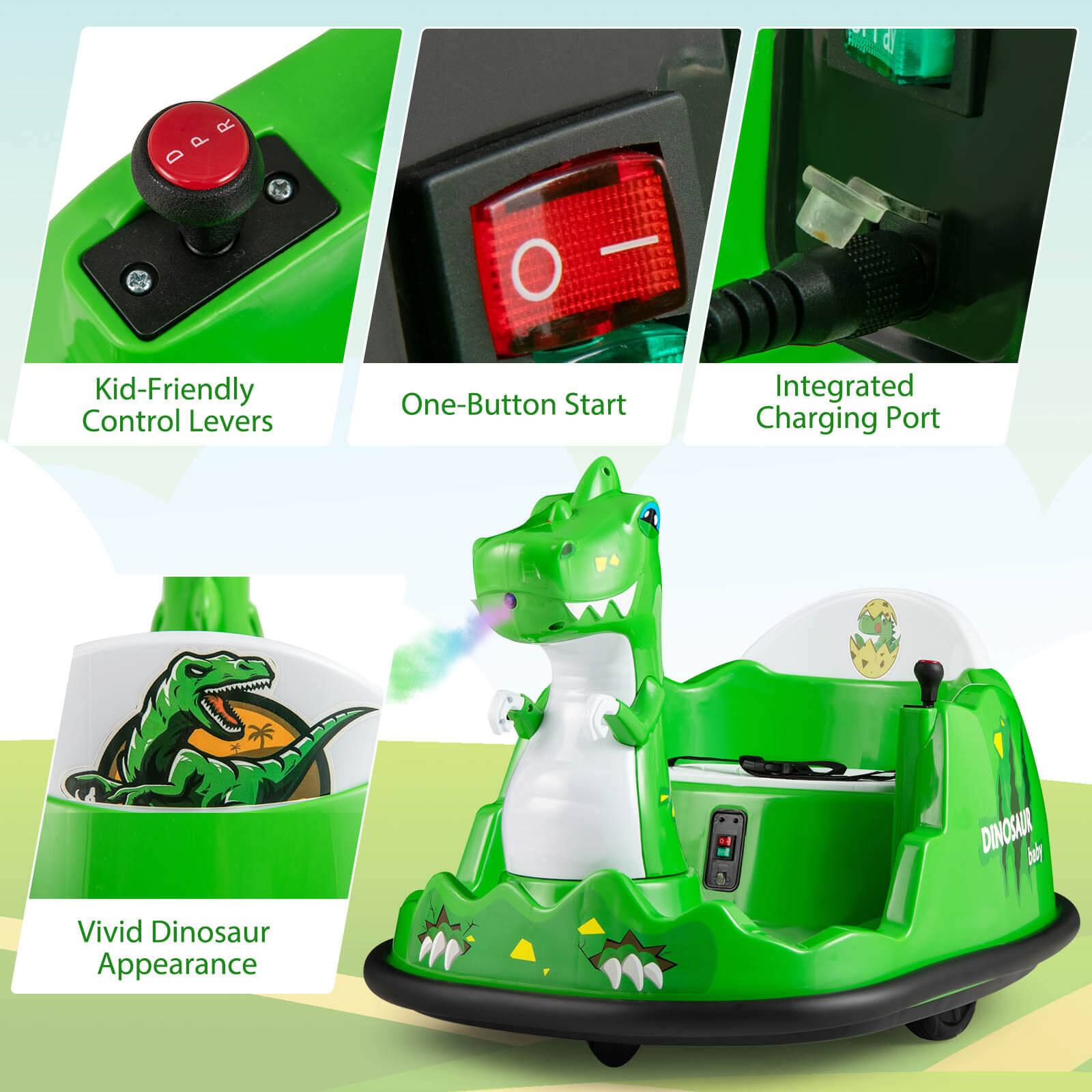 R P D

Kid-Friendly Control Levers
One-Button Start
Integrated Charging Port
DINOSUR baby
Vivid Dinosaur Appearance