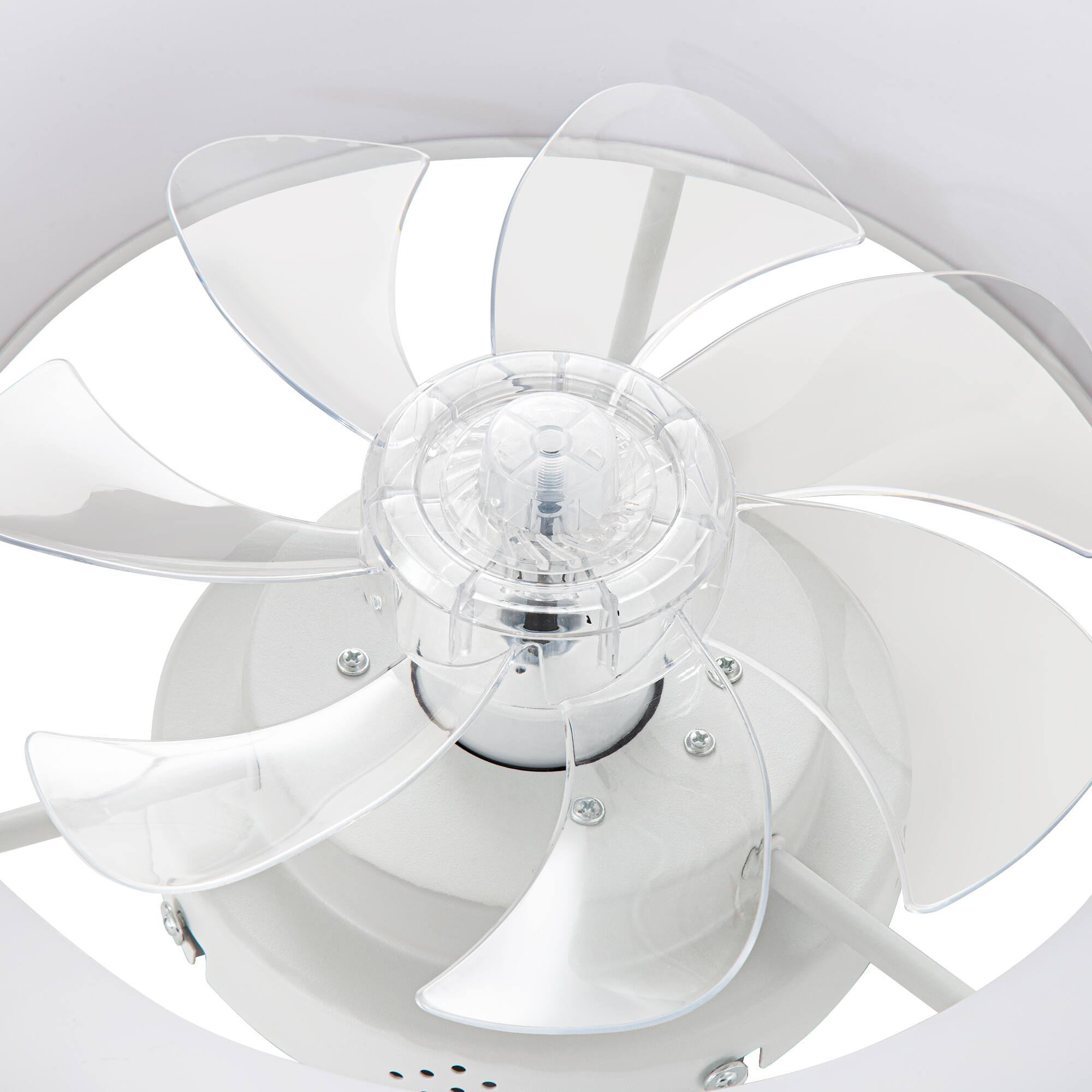 Alt View 9. Breezary - Breezary 19-Inch Caged Ceiling Fan with 7 PC Blades, 3 Color  Light, DC Motor, 6-Speed Remote Control, Memory Function - Matte White.