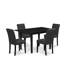 East West Furniture - 5 Piece Kitchen Table Set contain A Dinner Table - Black