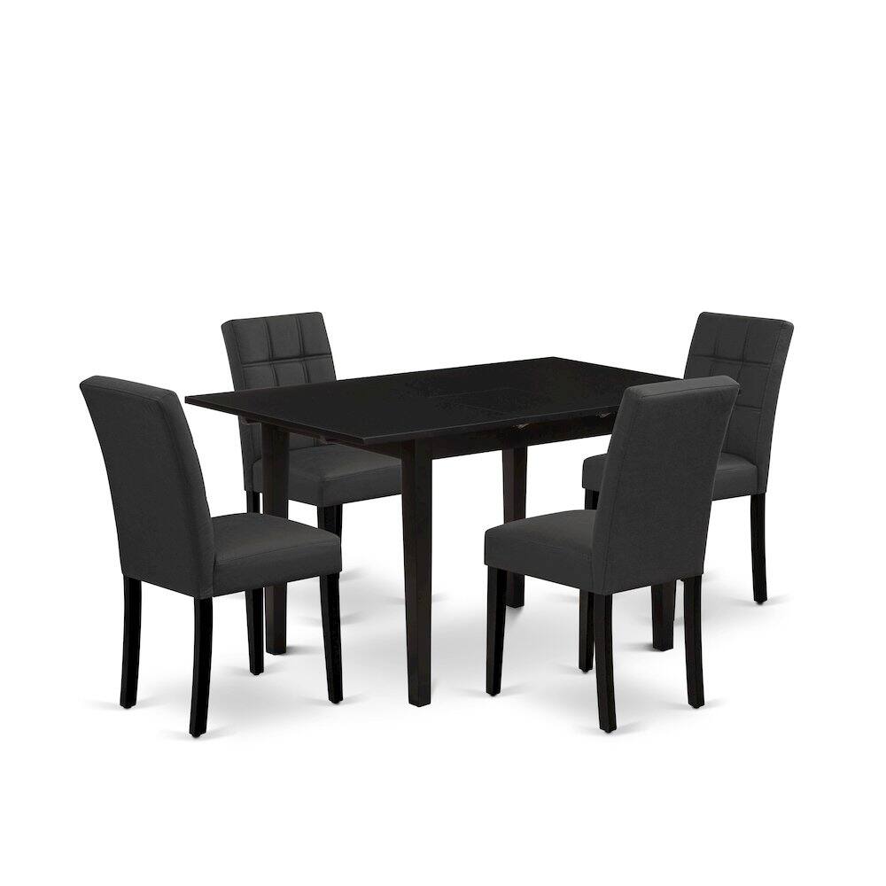 East West Furniture - 5 Piece Kitchen Table Set contain A Dinner Table - Black