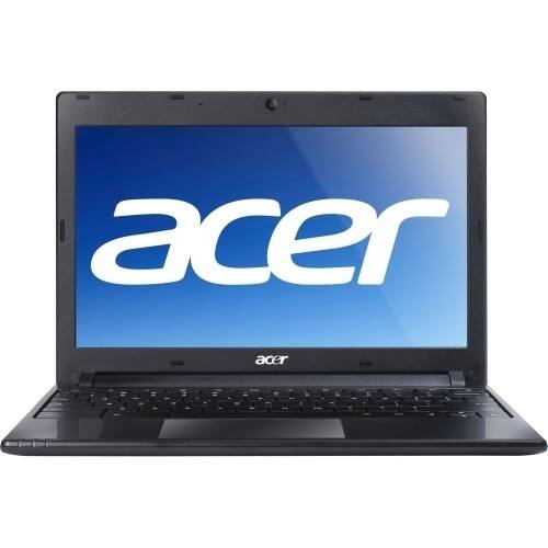 Front Standard. Acer - 11.6" Notebook - 2 GB Memory and 16 GB Solid State Drive - Black.