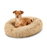 Best Choice Products - 23in Dog Bed Self-Warming Plush Shag Fur Donut Calming Pet Bed Cuddler - Brown