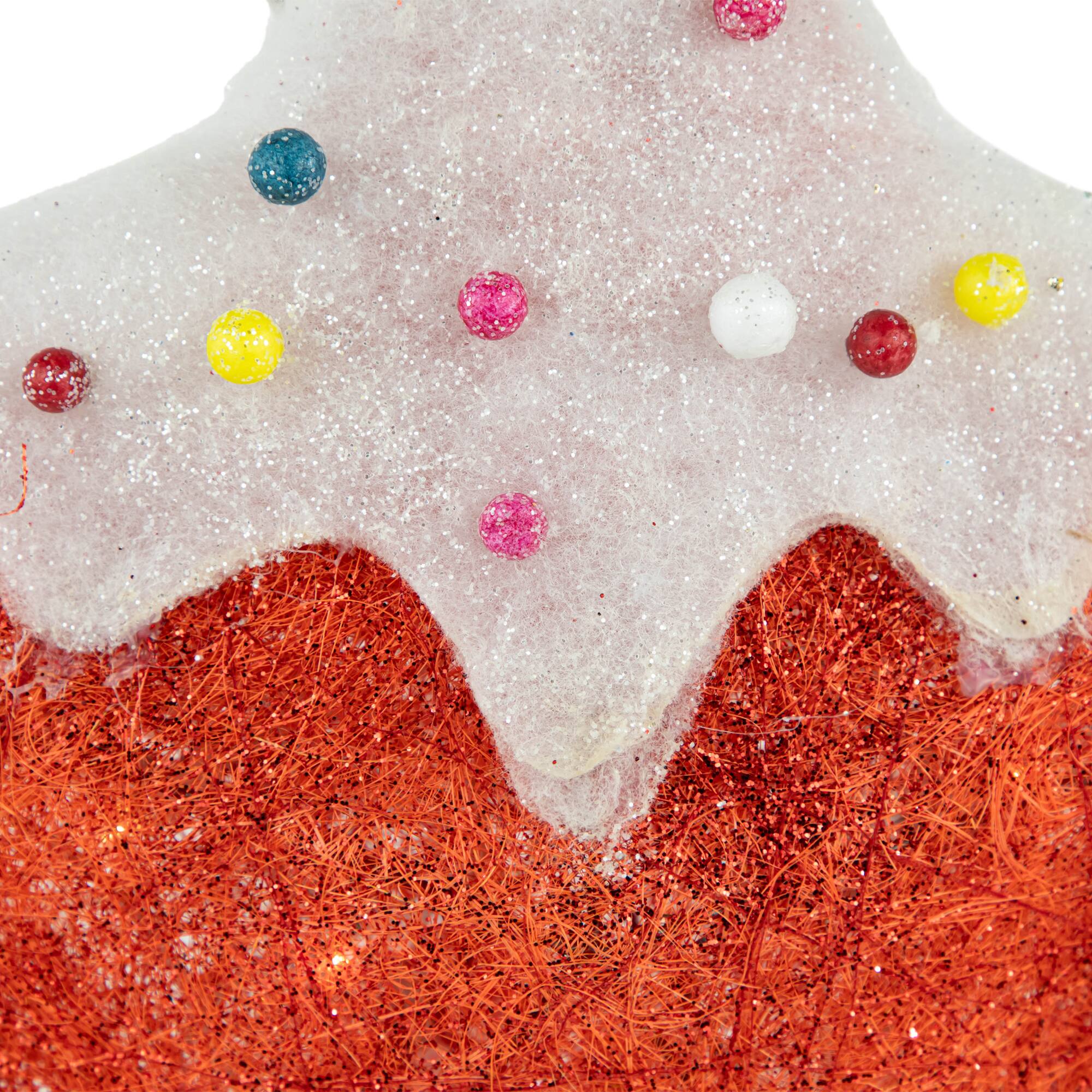 Alt View 4. Northlight - Lighted Candy Covered Sisal Star Christmas Window Decoration - 18" - Clear Lights - Red.