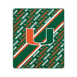 Pegasus - Miami Hurricanes 60" x 70" Diagonal Lined Wordmark Ultra Soft Blanket - Multicolor