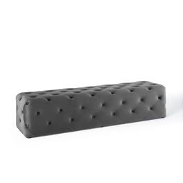 Amour 72" Tufted Button Entryway Performance Velvet Bench by Modway - Gray