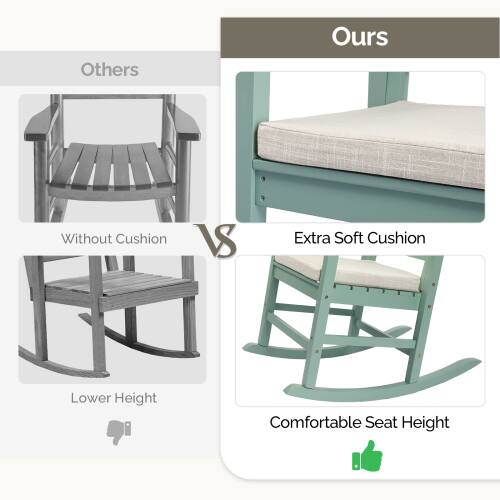 Others Ours Without Cushion VS Extra Soft Cushion Lower Height Comfortable Seat Height