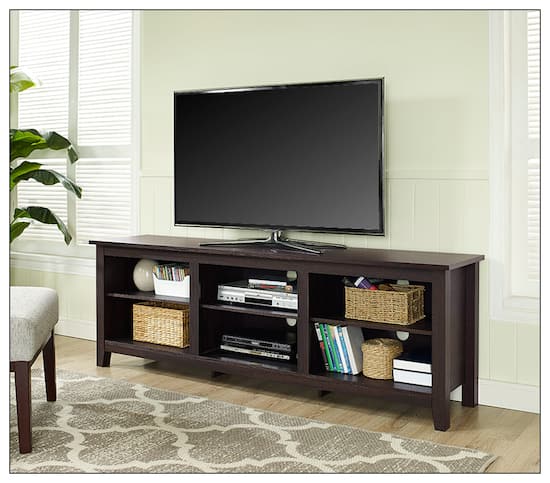 Walker Edison Rustic Wood Tv Stand For Tvs Up To 75 Espresso