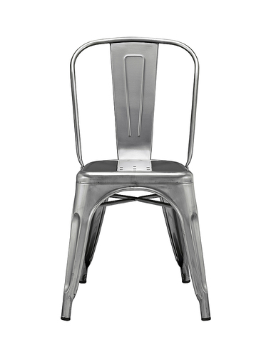 Walker Edison - Contemporary Powder-Coated Steel Cafe/Kitchen/Home Office Chair - Gun Metal Silver