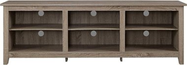 Walker Edison - Modern 70" Open 6 Cubby Storage TV Stand for TVs up to 80" - Driftwood - Front_Zoom