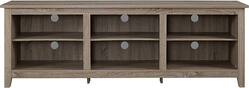 Walker Edison - Modern 70" Open 6 Cubby Storage TV Stand for TVs up to 80" - Driftwood - Front_Zoom