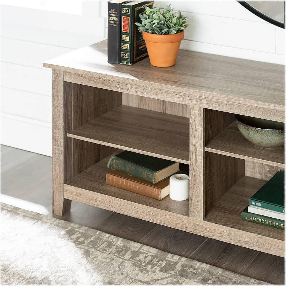 Alt View 15. Walker Edison - Modern 70" Open 6 Cubby Storage TV Stand for TVs up to 80" - Driftwood.