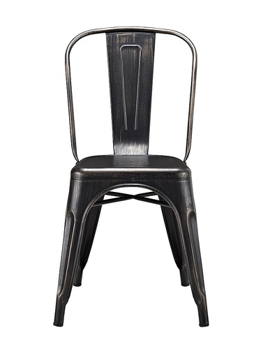 Walker Edison - Contemporary Powder-Coated Steel Cafe/Kitchen/Home Office Chair - Antique Black
