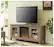 Front. Walker Edison - 58" Transitional Two Glass Door Fireplace TV Stand for Most TVs up to 65" - Driftwood.