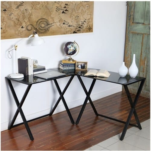 Walker Edison L Shaped Modern Glass Computer Desk Black Bb51x29b Best Buy Walker Edison L Shaped Modern Glass Computer Desk Black Bb51x29b Best Buy