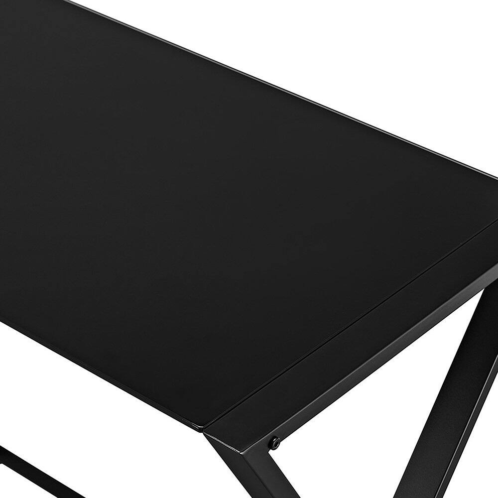 Alt View 15. Walker Edison - L-Shaped Modern Glass Computer Desk - Black.