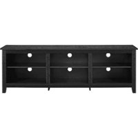 Walker Edison - Modern 70" Open 6 Cubby Storage TV Stand for TVs up to 80" - Black - Front_Zoom