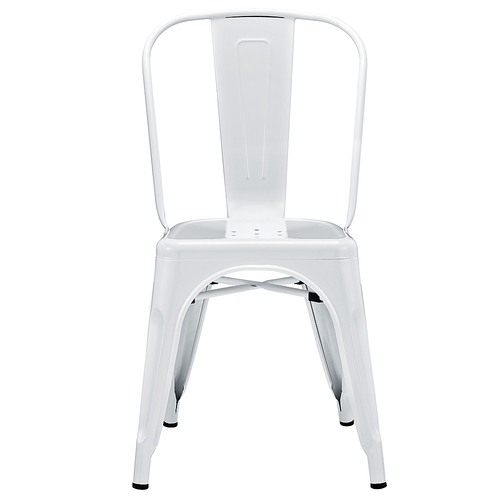 Walker Edison - Contemporary Powder-Coated Steel Cafe/Kitchen/Home Office Chair - Antique White