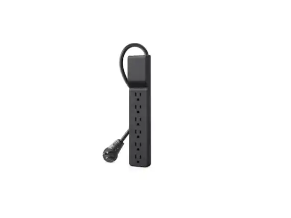 Front. Belkin - Belkin 6 Outlet Surge Protector with 6ft Power Cord 600 Joules 3 pack Model BSE600-06BLK-3P - Black.
