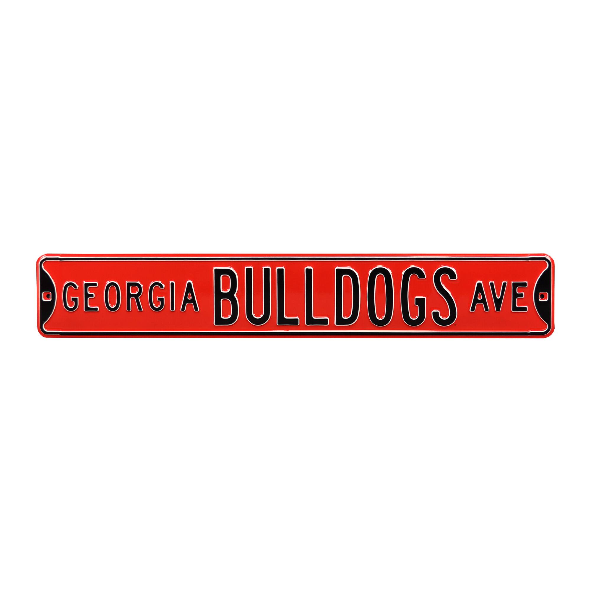 Red Georgia Bulldogs 6" x 36" College Ave Team Street Sign