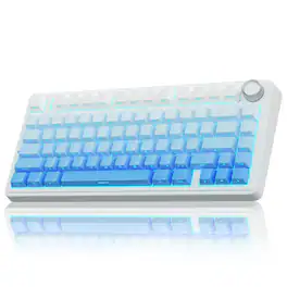 PO3TICJUNKI3 - F75 Pro Wireless Mechanical 75 Hot Swappable Custom Rgb Backlit Pre-lubed Linear Switches Side Printed Pbt - F75 Pro-Gradient Blue